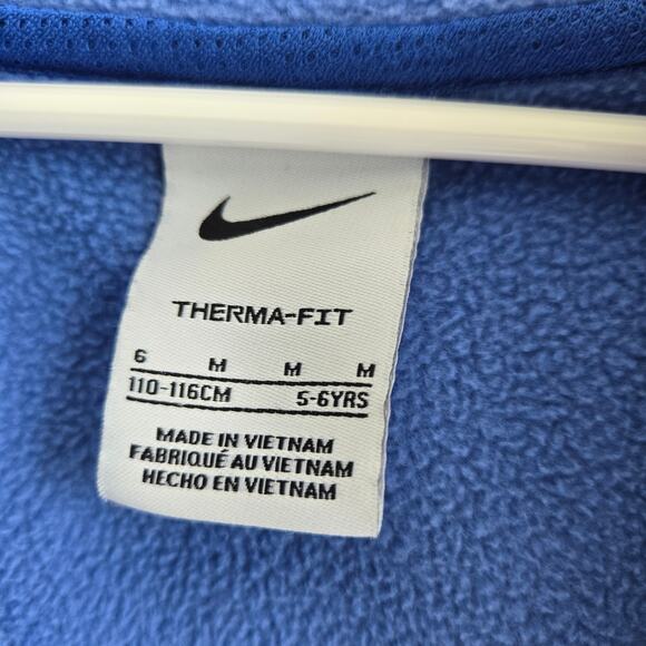 Nike Youth Zip Up Hoodie. Blue W/Side Pockets And Thumb Holes. Size M-5/6 yrs. - Picture 8 of 10